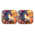 thumbnail image 7 of Daiia Rainbow Sunset Cloud White Horse 2PCS Car Windshield Sun Shade, Foldable Sun Shield for Car Front Window, Auto Sun Blocker Visor Protector Universal for Truck SUV Pickup-Medium, 7 of 7