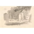 thumbnail image 2 of Robert Hills 14x11 Black Ornate Wood Framed Double Matted Museum Art Print Titled: St. Stephen's Churchyard, Jersey, with the Tomb of the Artist's Brother (After 1828), 2 of 5