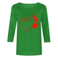 thumbnail image 5 of Levmjia Women's Canada Day Shirt Maple Leaf Heart Graphic Tee 3/4 Sleeve Crew Neck Patriotic Top Anniversary Gift, 5 of 5