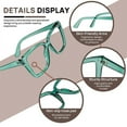 thumbnail image 6 of MARE AZZURO Oversized Reading Glasses 6.00 Women Fashion Large Readers 100 125 150 175 200 225 250 275 300 350 400 500 600 (Green, 6.0), 6 of 8