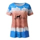 thumbnail image 4 of Mujeres Casual Cuello Redondo Manga Corta Estampado Jersey Blusa Camiseta Tops Sueltos OAVQHLG3B Store  lin121212, 4 of 4