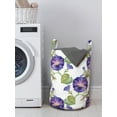 thumbnail image 3 of Floral Laundry Bag, Romantic Vintage Style Soft Watercolor Garden Concept Purple Gramophone Orchids, Hamper Basket with Handles Drawstring Closure for Laundromats, 13" x 19", Multicolor, by Ambesonne, 3 of 4