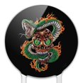 thumbnail image 3 of Acrylic Fire Snake and Skull Biker Motorcycle Flames Racing Cake Topper Party Decoration for Wedding Anniversary Birthday Graduation, 3 of 7