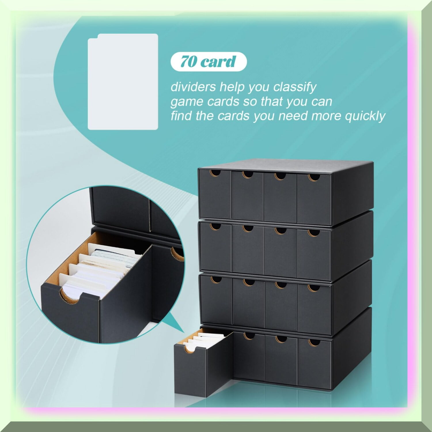 CardMaster Deluxe: Ultimate Trading Card Storage Solution - Sports Card  Organizer with Cardboard Dividers, Label Stickers, and 4-Row Capacity -  Compatible with TCG, MTG, and More! (Black, 4 in a Row) - Walmart.ca