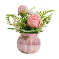 thumbnail image 3 of Florero de cerámica con forma de rosa artificial en maceta, adorno para bonsái, centro de mesa, 3 of 9