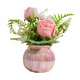 thumbnail image 3 of Ramo de rosas de seda, decoración en maceta de cerámica, arreglo floral, altura 21 cm para, 3 of 9