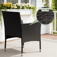 thumbnail image 3 of Vineego 4 4PCS Patio Furniture Set Outdoor Conversation Rattan Chairs with Cushion and Loveseat Glass Table for Garden Backyard Porch, Black/ Beige, 3 of 7
