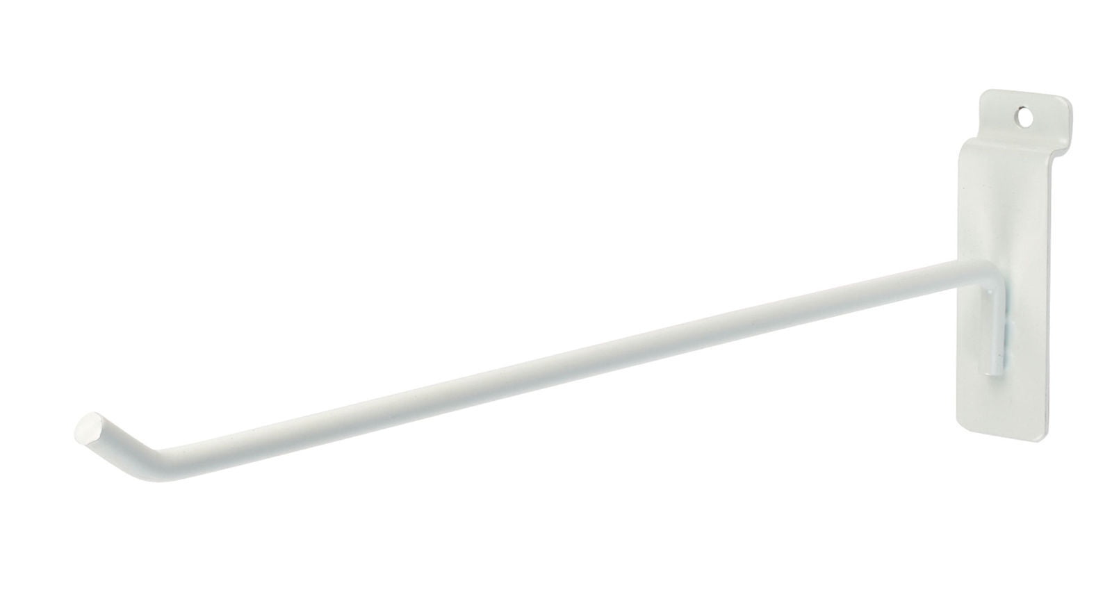 25 White 12" Slatwall Peg Hooks Slat Wall Retail Display 6mm Diameter