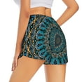 thumbnail image 3 of Vsdgher Mandala Print Women's Running Double Layer Shorts High Waisted with Pockets Elastic Yoga Workout Athletic Gym Sports, 3 of 8