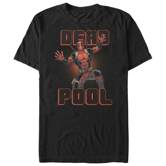 Men's Marvel Deadpool Stripes Graphic Tee Black 2X Large