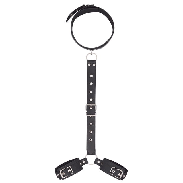 SM Bondage Collar Handcuffs Slave Training Harness For Male And Female, PU Leather BDSM Couple Sex Toys, Sexy Adults Sex Accessories