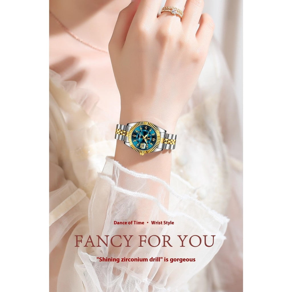 EXPLOJOY Elegant Women's Wristwatch – Date Function, Waterproof Case, Sleek Steel Strap
