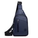 thumbnail image 2 of Sling Bag for Men Women | Crossbody Shoulder Bag with Headphone Hole | Waterproof Lightweight Design | Large Capacity 30x18x5cm | Hiking Travel Outdoor Camping Business | 1 Pack | Blue Gray, 2 of 6