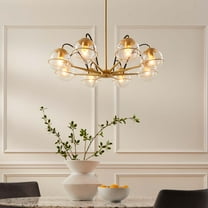 Modway Hanna 8-Light Chandelier in Clear Gold