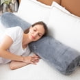 thumbnail image 3 of 1 almohada corporal de MIDDLE One, almohada redonda de espuma viscoel&aacute;stica para adultos, almohada larga firme para cama, almohada de tubo cil&iacute;ndrico con funda de terciopelo, 47, 3 of 6