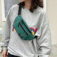 thumbnail image 3 of Crossbody Bags for Women Men Corduroy Fanny Pack Oversize Shoulder Purse Cute Belt Bum Sling Bag for Travel Running with Multi Compartment Green, 3 of 6