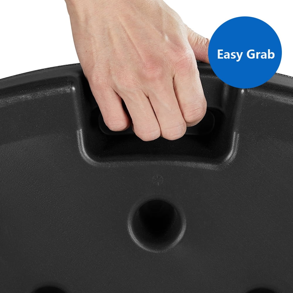 KOOL 130 lbs Outdoor Cantilever Patio Umbrella Base Offset Umbrella Stand, 4-Piece Square Fillable HDPE Plates for Garden Backyard Poolside in Black