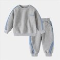 thumbnail image 2 of Gibobby Toddler Kids Boy Clothes 12 Month 2T 3T 4T 5T 6T Kids Boys Autumn Winter Cute Print Long Sleeve Stretch Top and Pants Set Outfits Boys 2 Pcs Warm Outfit Set School Casual(5-6 Years,Grey), 2 of 8
