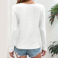thumbnail image 6 of Oplxuo Dressy Casual Waffle Tops for Women Button Up V Neck Long Sleeve T-Shirts Loose Pullover Basic Solid Tuinc Blouse, 6 of 6