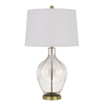 thumbnail image 1 of 29 Inch Glass Table Lamp with Dimmer, Round, Clear and Brass, 1 of 4