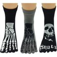 thumbnail image 4 of HAHDAXIA Five Toe Socks Men Skull Halloween Skeleton Fun short Socks 3 Pairs/Lot, 4 of 5