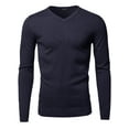 thumbnail image 2 of FashionOutfit Men's Casual Solid Soft Knitted Long Sleeve V-Neck Sweater, 2 of 5