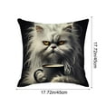 thumbnail image 3 of Funda de almohada con estampado "A" de 45 x 45 cm | Moderna funda de almohada de lino para salón y dormitorio | Lavable a máquina con cremallera | Tacto suave y cómodo para sofá o cama, 3 of 6