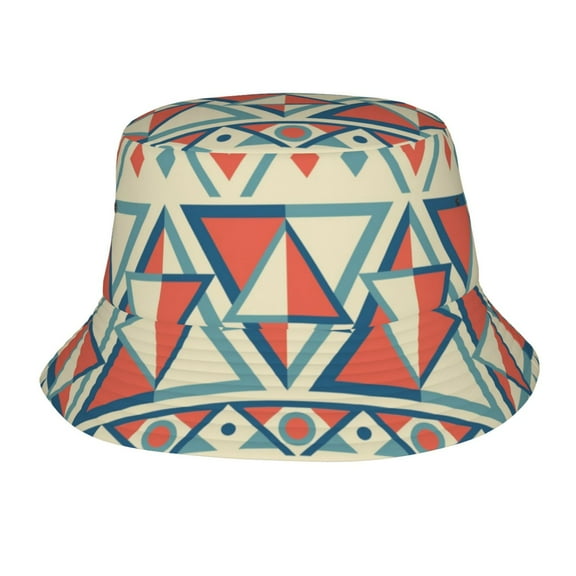 TEQUAN Foldable Polyester Adult Bucket Hat Boho Southwest Ethnic Tribe Style Prints Sun Beach Fishing Outdoor Cap Unisex