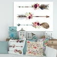 thumbnail image 2 of Flowers and Ethnic Feathers On Native Arrows III 8 in x 12 in Painting Canvas Art Print, by Designart, 2 of 4