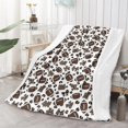 thumbnail image 2 of Football Leopard Spot White Pattern Soft Sherpa Fleece Throw Blanket, Warm Cozy Plush Blanket for Sofa Bed Couch, All Season, 50"x60", 2 of 5