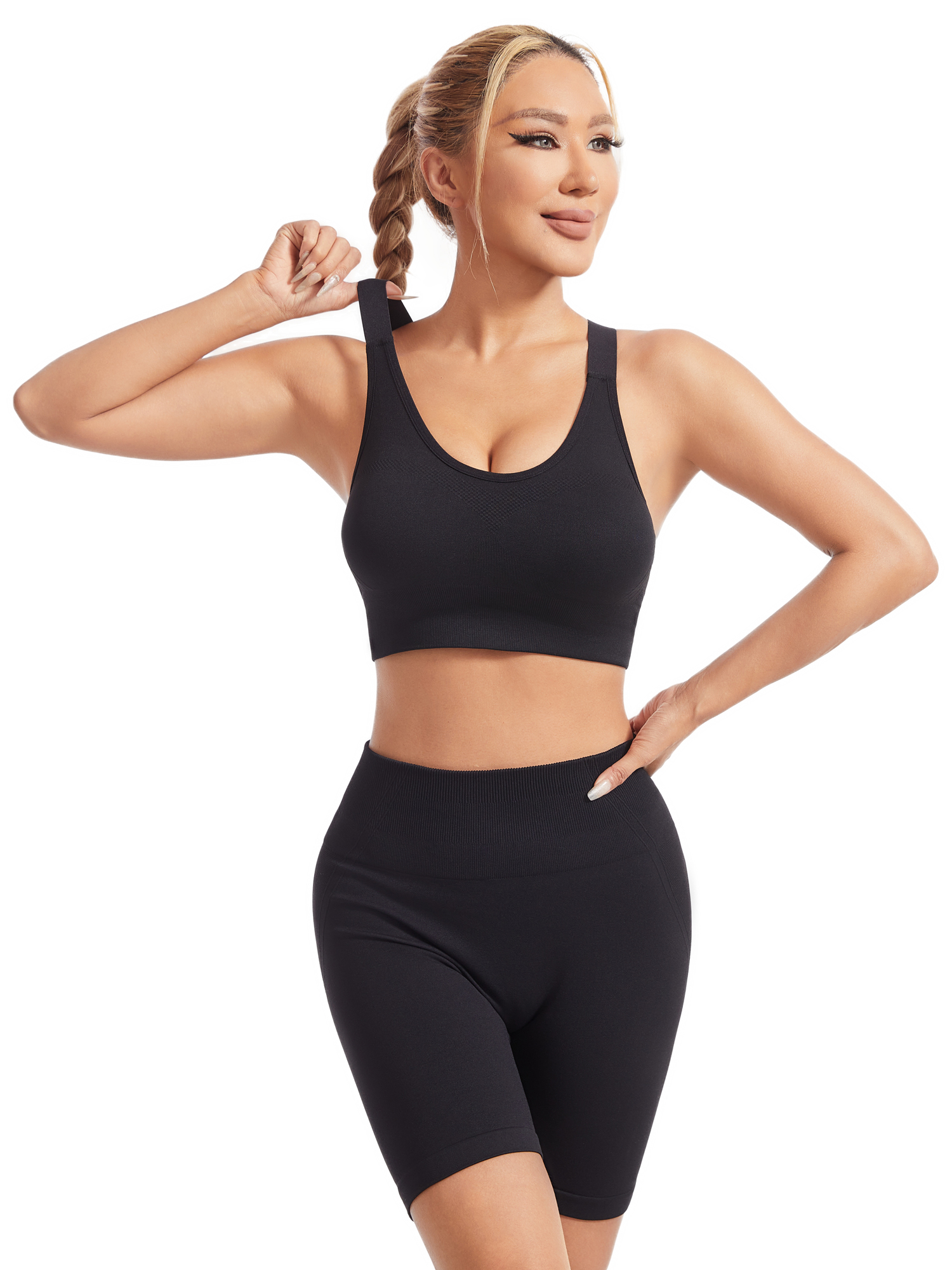 Hanerdun Women's Racerback Sports Bra with Adjustable Straps photo 6