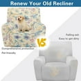 thumbnail image 4 of Xoenoiee Butterfly Dragonfly Flower Pattern Recliner Chair Cover Jacquard Chair Covers 4 Piece, Small Recliner Sofa Slipcover for Home Theater Seating, Recliner Protector with Pocket for Recliners, 4 of 7