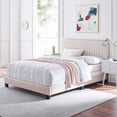 thumbnail image 1 of Modway Celine Lit Simple en Velours de Performance Capitonné à Canaux, Rose, 1 of 9