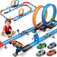 thumbnail image 1 of Set de pista de carreras de coches tragaperras Rcovasc con circuitos de emoción de 360° y 4 coches, 1 of 7