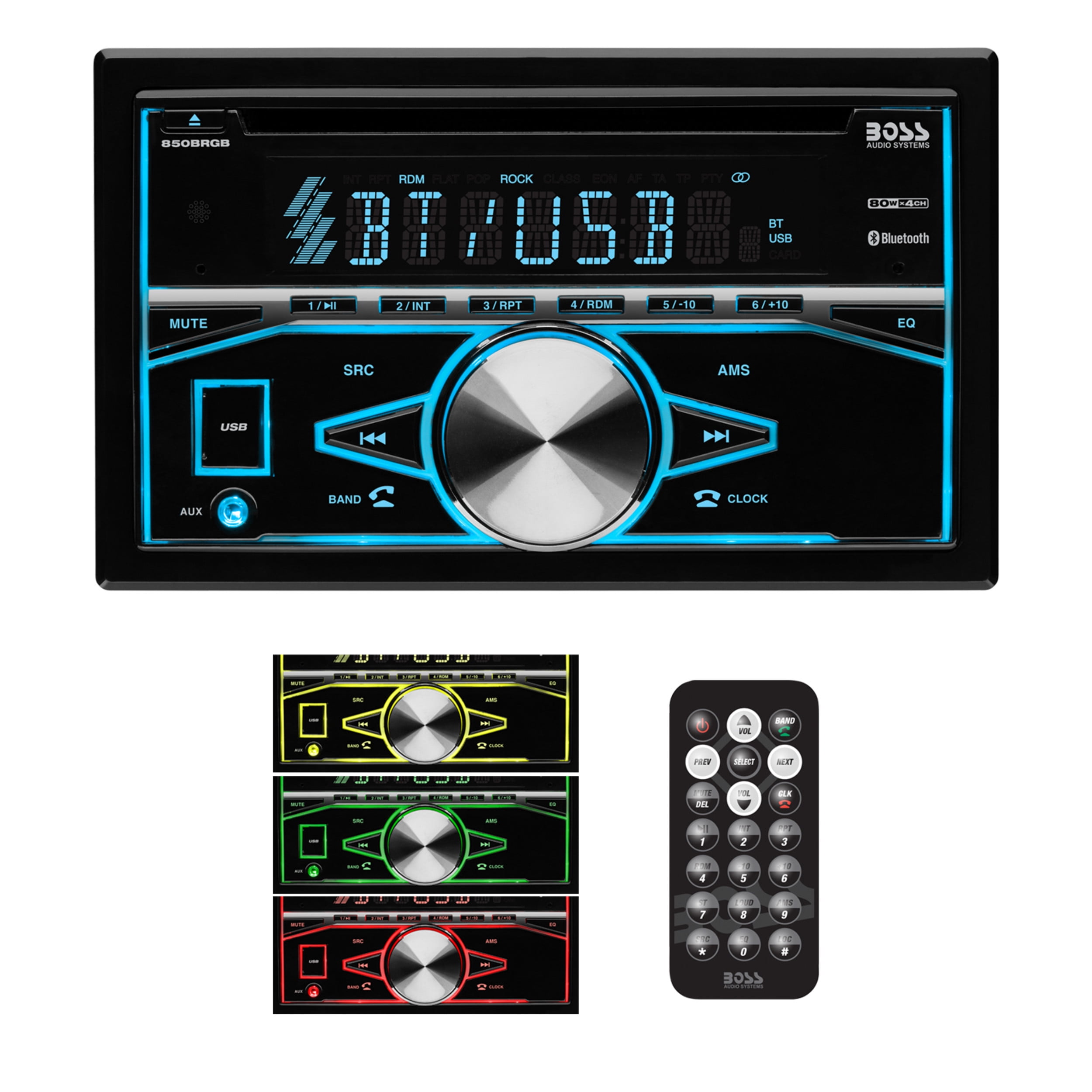 BOSS Audio Systems 850BRGB Car Stereo Bluetooth USB Multi Color