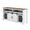 Brown+White, variant on Hassch Farmhouse Sideboard Buffet Cabinet with Storage, 59.3" Kitchen Cabinet with Sliding Barn Door and Mesh Doors, Credenza with Open Storage Shelves, Coffee Bar Cabinet, Natural