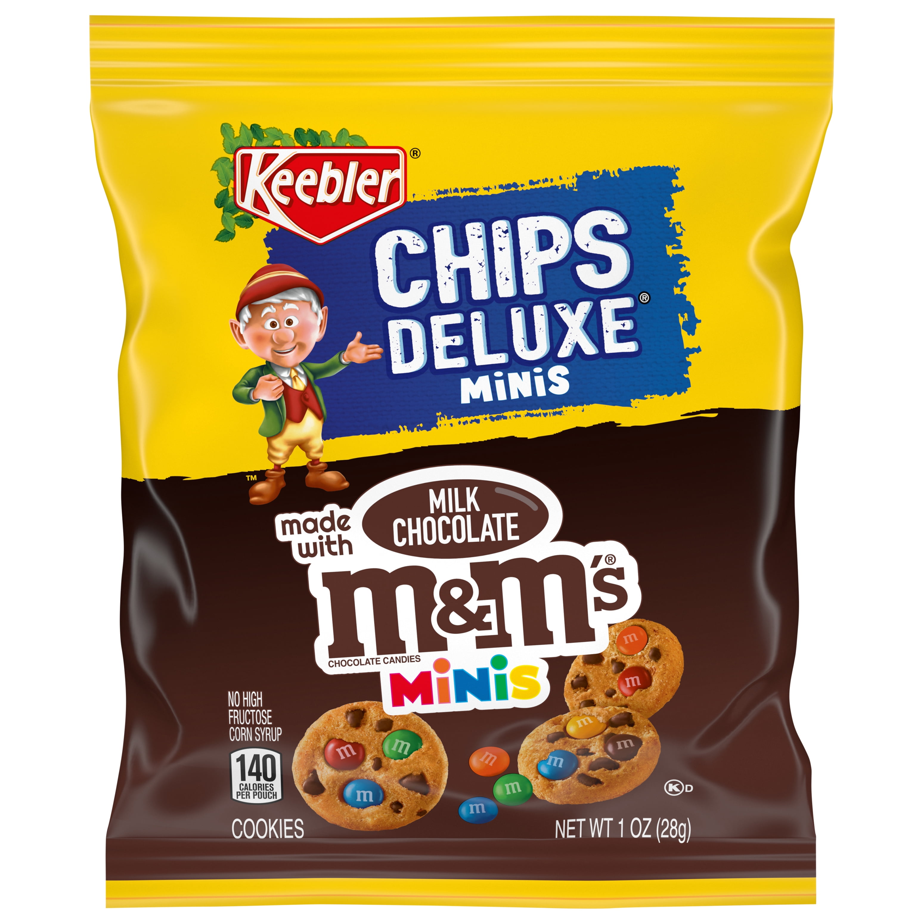 Keebler Chips Deluxe Milk Chocolate M&M's Minis Cookies, 1 oz, 12 count