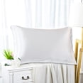 thumbnail image 6 of PYPESEEWY Warehouse Funda De Almohada De Seda Solid Color Faux Silk Pillowcase Silk No Zipper Envelope Pillow Pillow Cover White Pillow Cases Set of 4 Cotton, 6 of 7