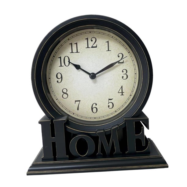 Reloj de escritorio analógico retro decorativo para cocina, escritorio, sala de estar, mesita de noche Borde dorado
