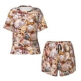 thumbnail image 5 of "Wukai Colorful Seashells Women's Pajama Set - Short-Sleeve Top and Shorts with Elastic Waistband and Pockets for Loungewear, Yoga, and Casual Wear-Small, 5 of 8