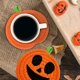 thumbnail image 5 of Posavasos de Calabaza Tejidos a Mano para Halloween | Manteles Individuales de Cuerda de Algodón | 13 Cm de Diámetro | Decoración para Fiestas | Naranja | Juego de 1, 5 of 6