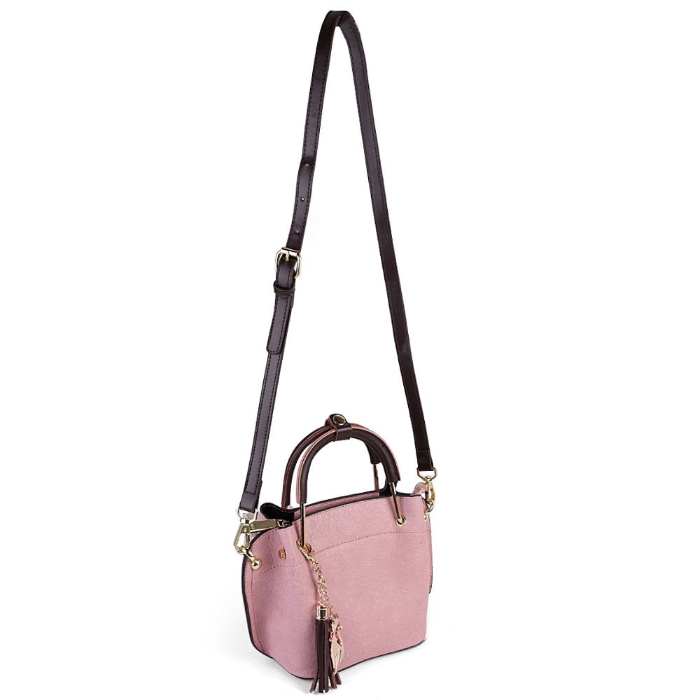 Mini Clova Women's Fashion Geniune Leather Top Handle Satchel Purse
