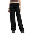 thumbnail image 1 of Faithtur Cargo Pantalons pour Femmes, Fermeture Éclair Bouton Décontracté Rue Solide Pantalons Amples avec Poches, 1 of 5