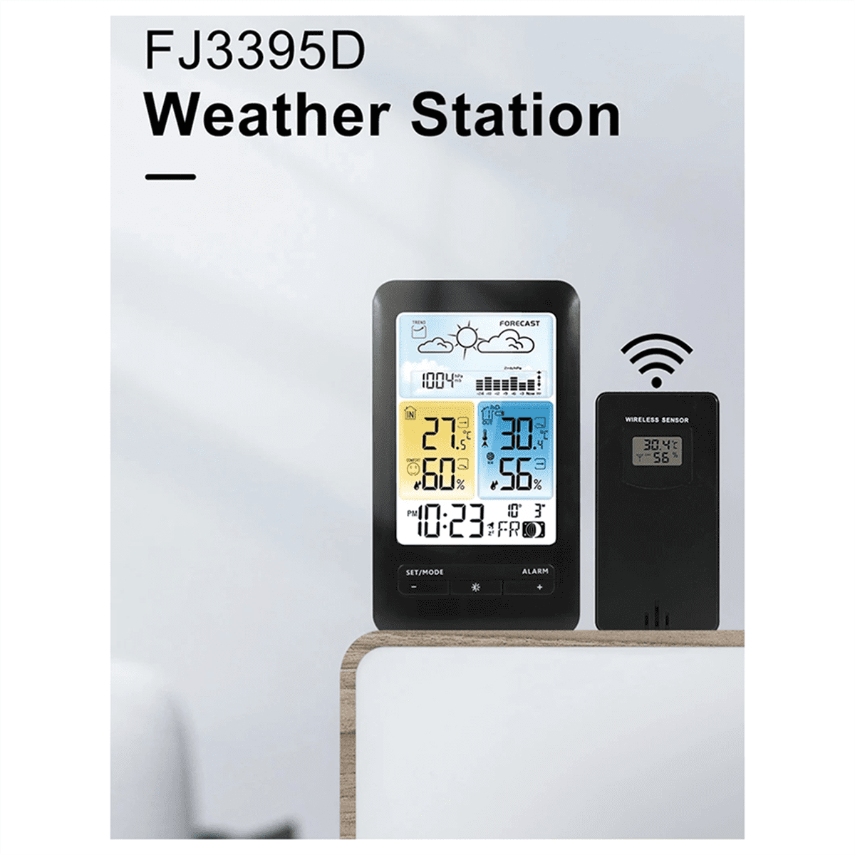 Wireless Digital Display Weather Station Thermometer, Temperature and Humidity Alarm Clock, Weather Forecast Sensor