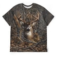 thumbnail image 3 of LAOLIUSN Men's Deer Graphic T Shirt Buck Wildlife Hunting Tee Forest Antler All Over Print Crew Neck Short Sleeve Shirt S-4XL, 3 of 7