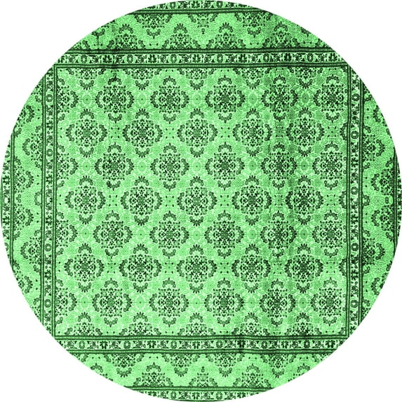 Ahgly Company Indoor Round Persian Emerald Green Traditional Area Rugs, 7' Round