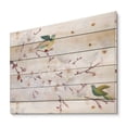 thumbnail image 2 of Designart 'Blossoming Cherry Tree and Birds' Traditional Print on Natural Pine Wood, 2 of 5