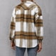 thumbnail image 3 of Abrigo de mujer Abrigo de mujer estampado a cuadros cuello vuelto abotonado manga larga blusa suelta chaqueta informal prendas de vestir 1 1, 3 of 5