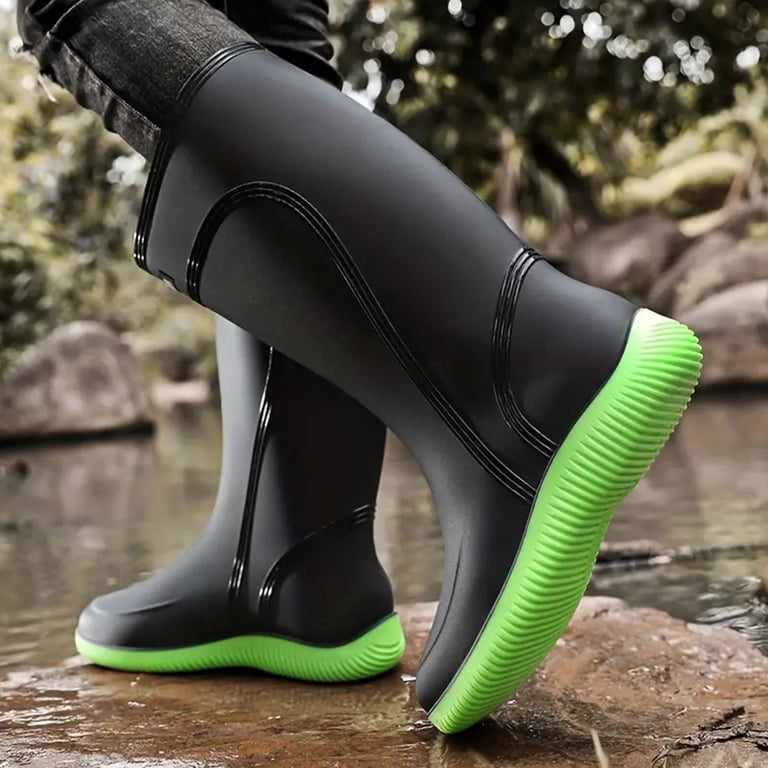 Rain Boots for Men Waterproof Mens Mid Calf PVC Rubber Mud  display picture 3