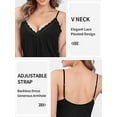 thumbnail image 3 of Beautyin Femmes Pyjama Camis Robe de Nuit V-Cou Dentelle Loungewear Relaxed Fit, 3 of 7